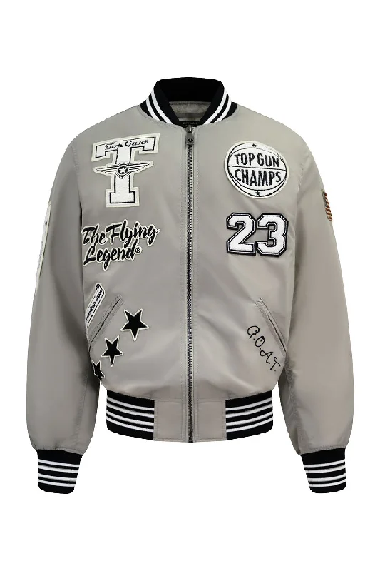 Top Gun "Flying Legend" Nylon Embroidery Patched Varsity Jacket