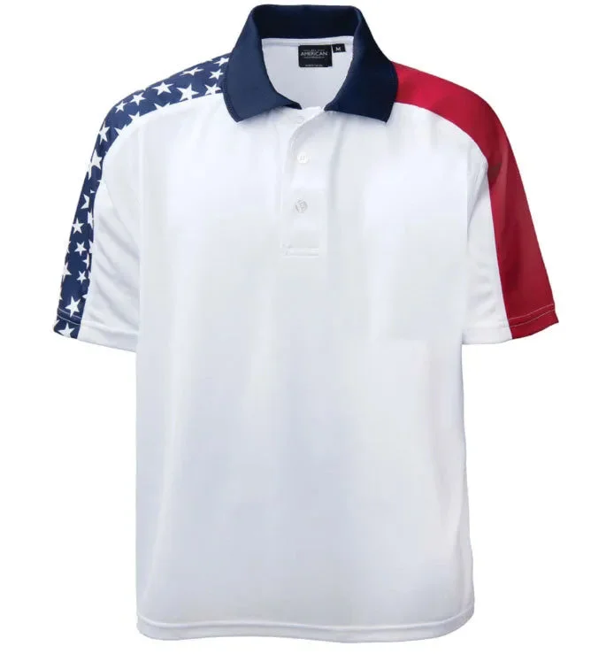 All American Clothing Co. - Men's Patriotic Dry Wicking Polo Shirt