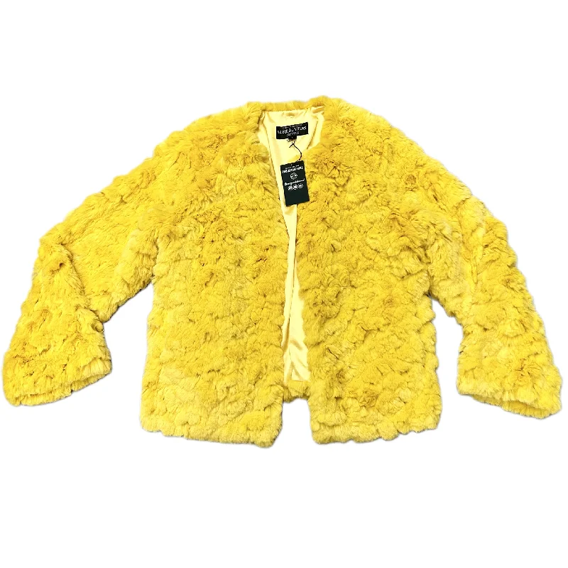 Coat Faux Fur & Sherpa By Donna Samuel’s Fabulous Furs In Yellow, Size: L