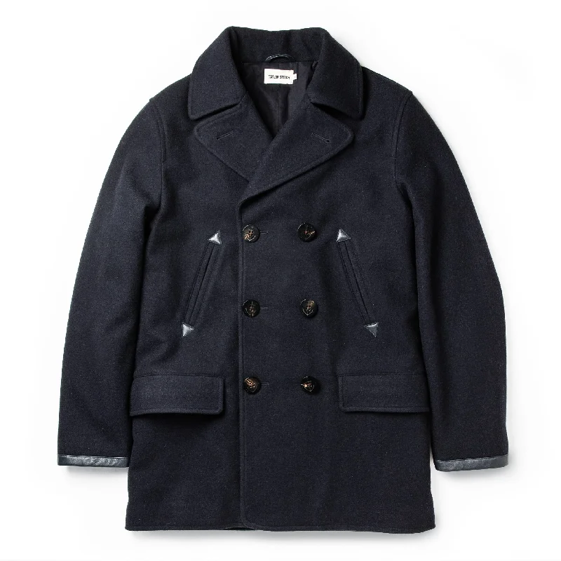 The Mendocino Peacoat in Navy Wool