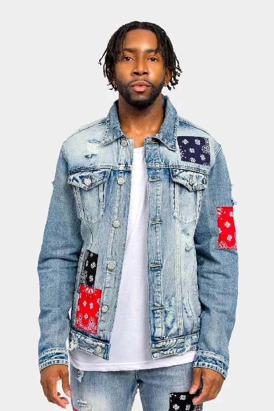 Bandana Paisley Patch Denim Jacket