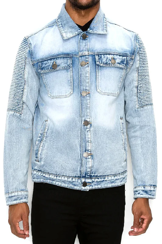 Biker Washed Denim Jacket