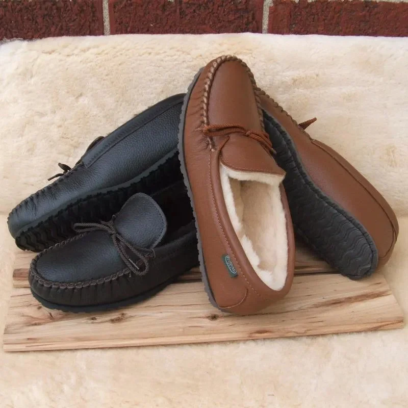 Men's Cushion-Flex Sole Sheepskin Slippers