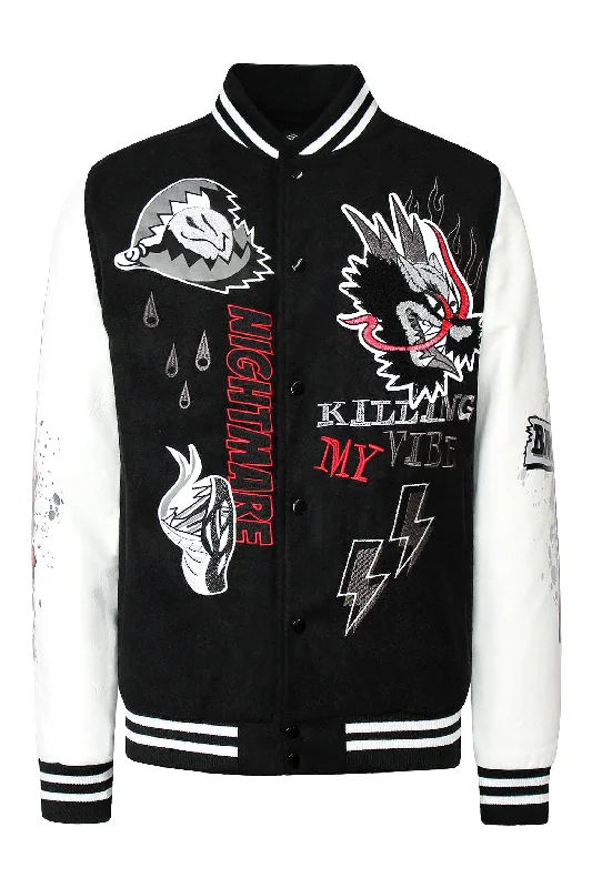 Patched Varsity Molton Jacket