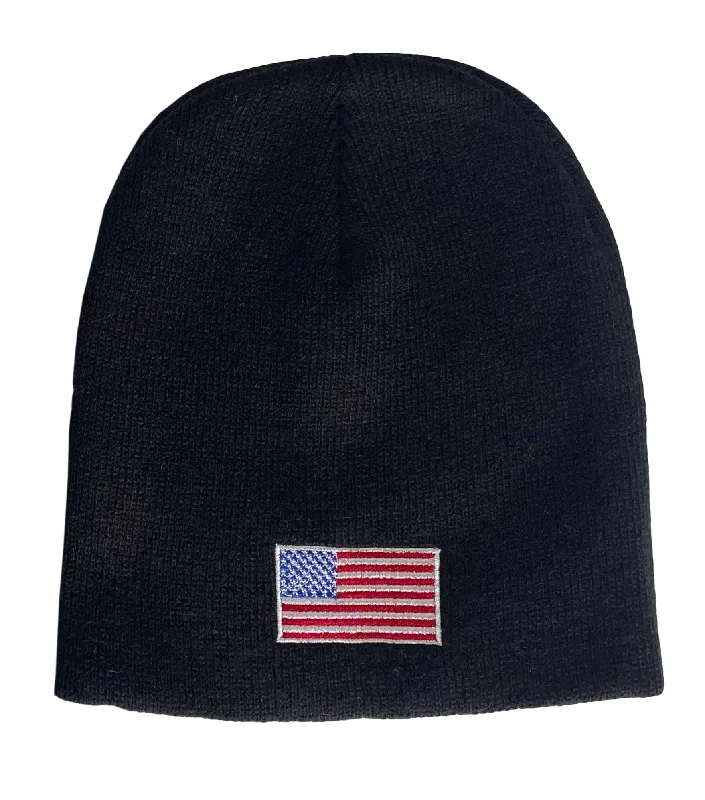 Stretch Beanie with Flag Patch