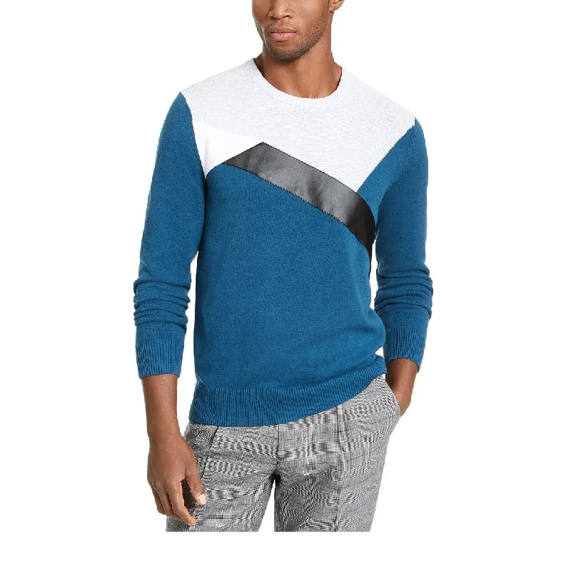 INC International Concepts Men's Colorblocked Sweater Blue Size Medium