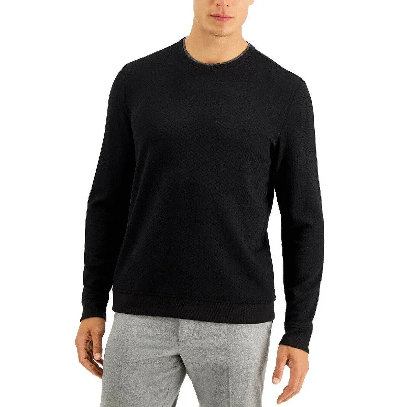 Tasso Elba Men's Crossover Sweater Black Size Medium