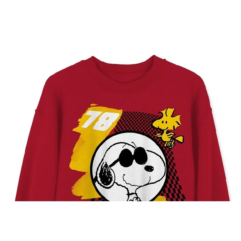 Peanuts Men's Graphic Sweatshirt Bright Red Size Extra Large