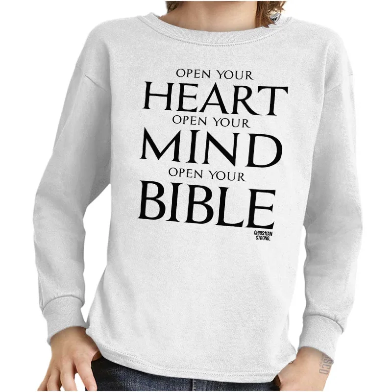 Open Your Bible Youth Long Sleeve T-Shirt