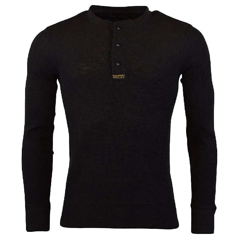 Polo Ralph Lauren Men's Big Tall Jacquard Henley Black Size 3-Extra Big