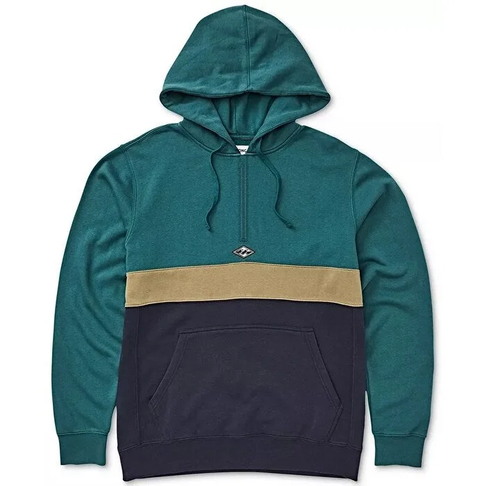 Billabong Men's Wave Colorblocked Half-Zip Hoodie Green Size Small