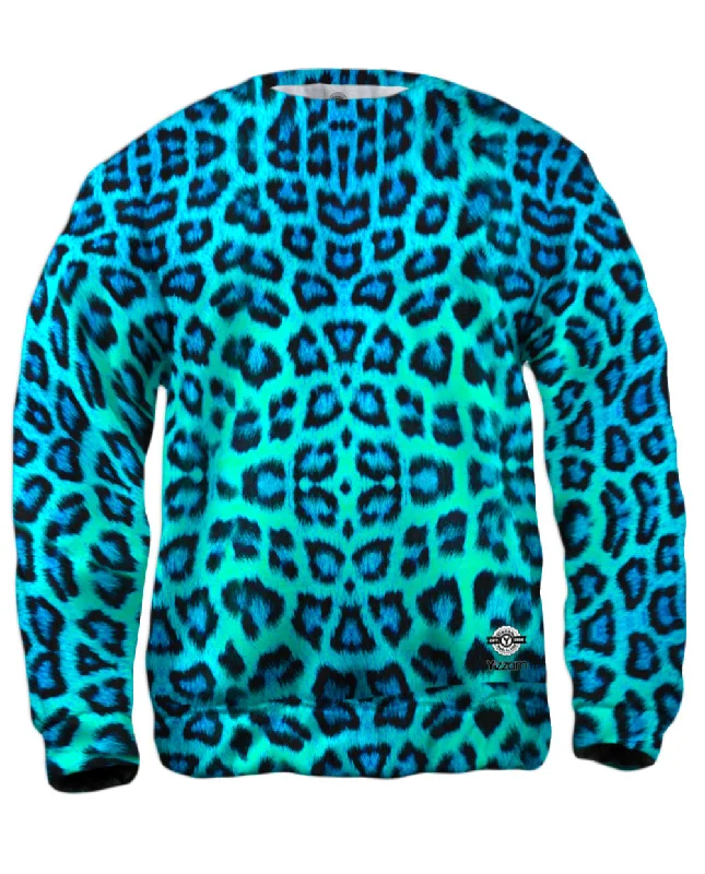 Neon Blue Leopard Animal Skin