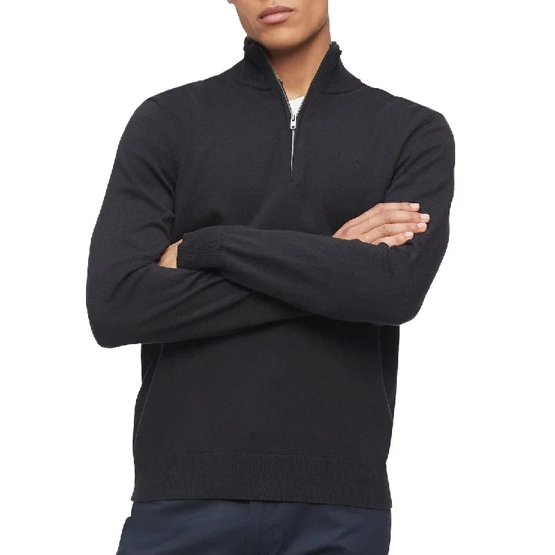 Calvin Klein Men's 1/4-Zip Sweater Charcoal Size Small