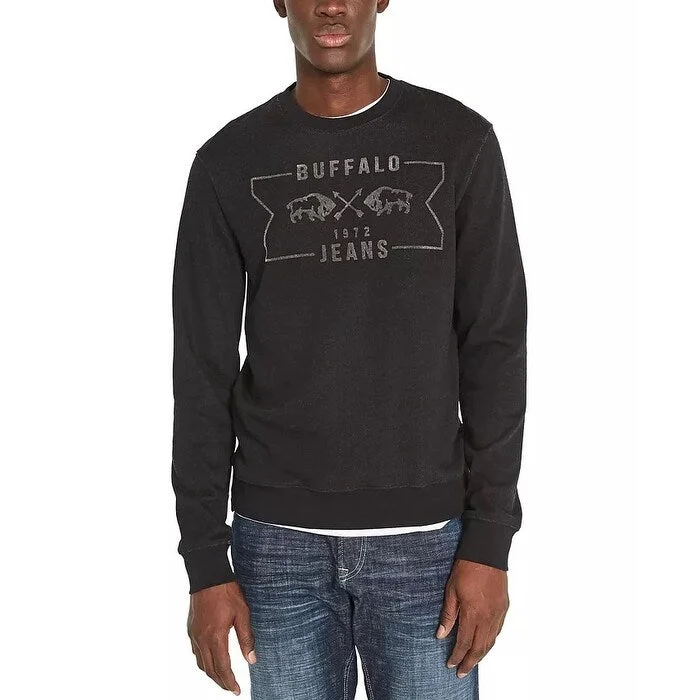 Buffalo David Bitton Men's Facory Fleece Logo Sweatshirt Black Size M - Medium