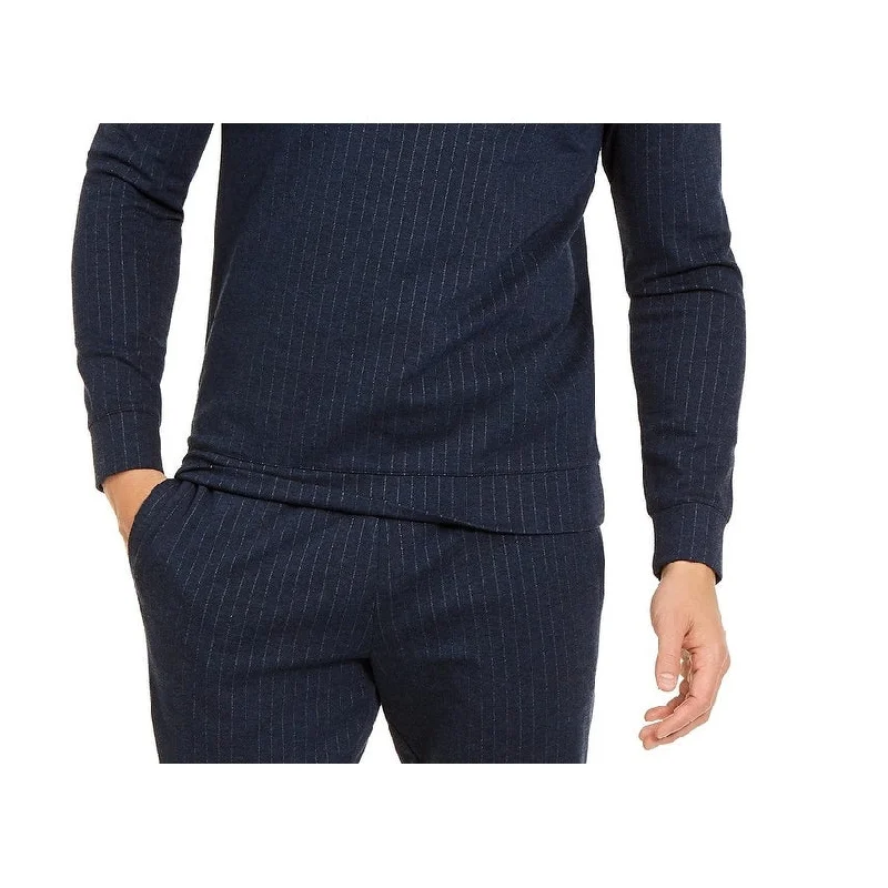 Alfani Men's Classic-Fit Stretch Stripe Knit Sweatshirt Navy