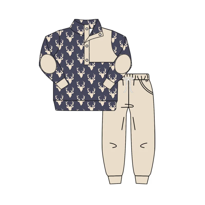 Preorder BLP0494 Sheep's head printed long sleeve top Skin color trousers set high quality