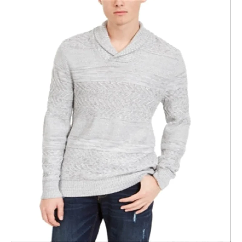 American Rag Men's Multi-Textured Shawl-Collar Sweater Gray