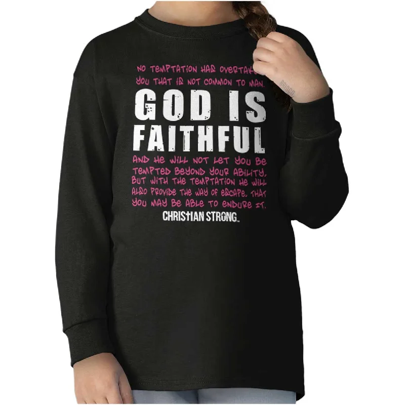 God is Faithful Youth Long Sleeve T-Shirt