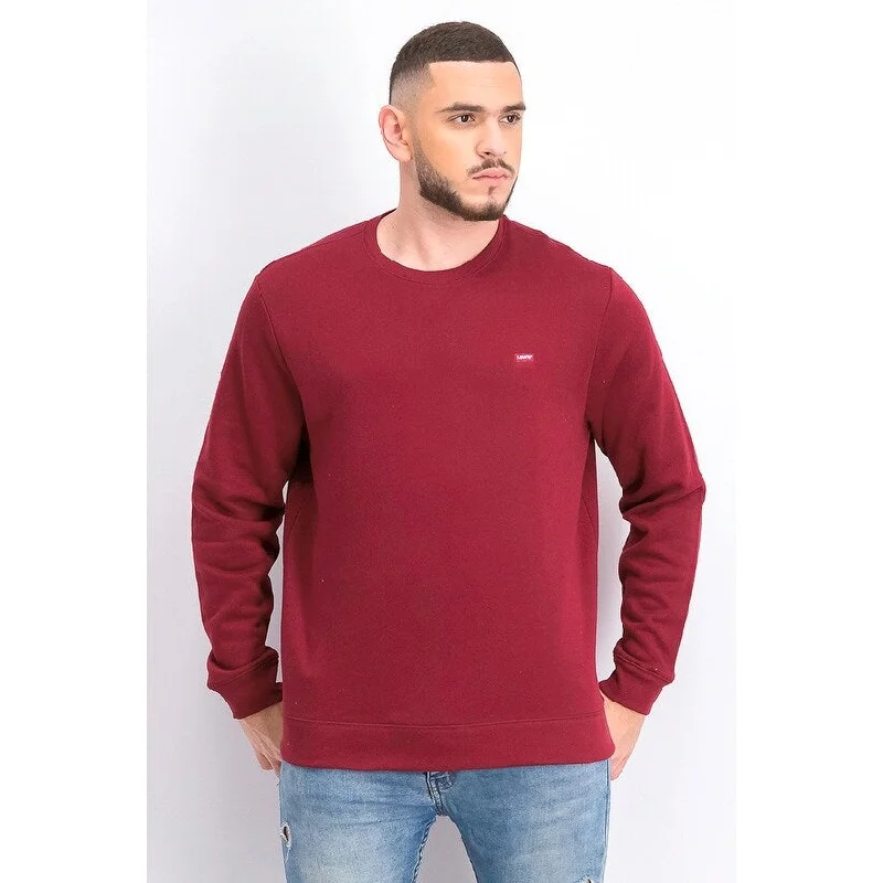 Levi's Men's Bailey Logo Crew-Neck Sweatshirt Dark Red Size XX Large - XX-Large