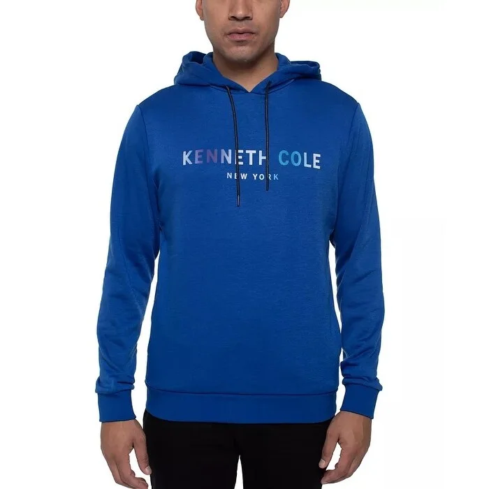 Kenneth Cole Reaction Men's Rainbow Logo Hoodie Blue Size Large