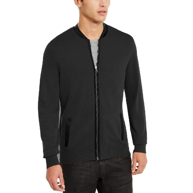 INC International Concepts Men's Zip-Front Cardigan Black Size Medium