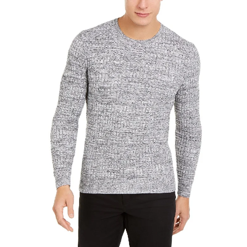 Tasso Elba Men's Basket Weave Crewneck Sweater Dark Gray Size Medium