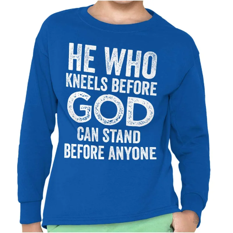 Kneels Before God Youth Long Sleeve T-Shirt