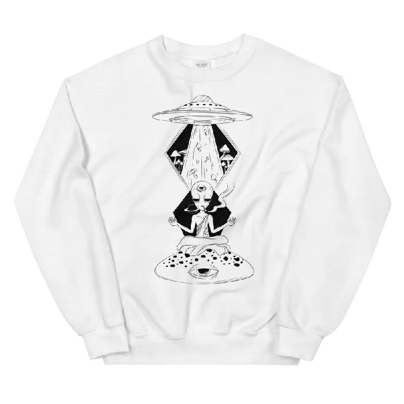 Alien Meditating Graphic Sweatshirt