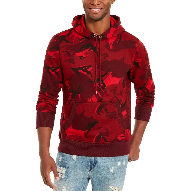 American Rag Men's Painterly Camo Hoodie Red Size Extra Large - X-Large