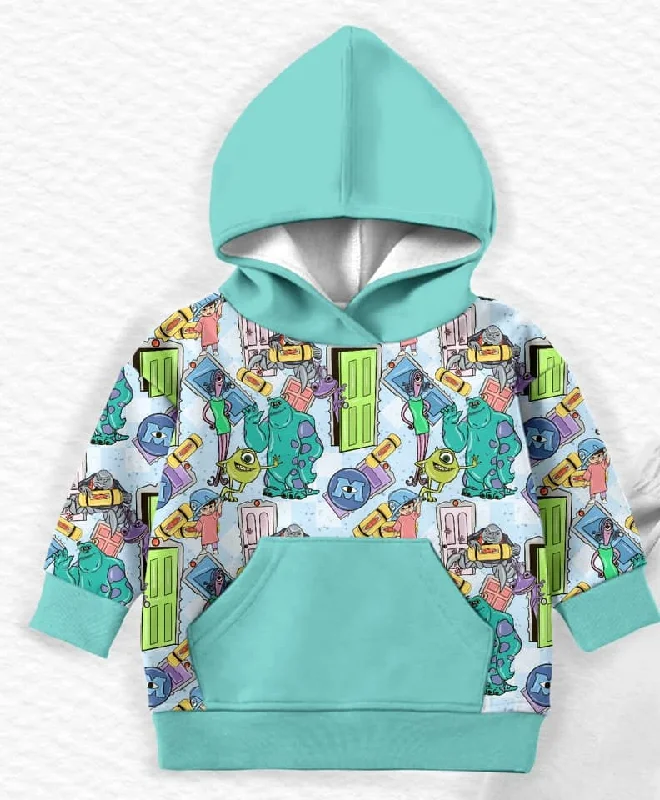 Preorder BT1028 Monsters University cartoon pocket hooded long sleeve top High quality