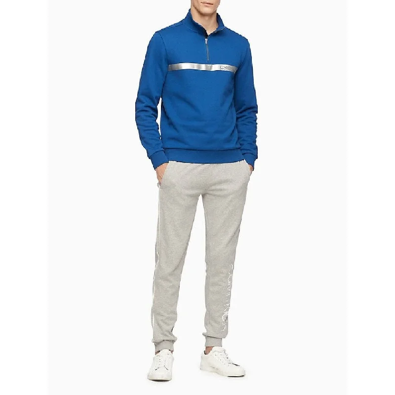 Calvin Klein Men's Quarter-Zip Sweatshirt Blue Size X-Large - XL