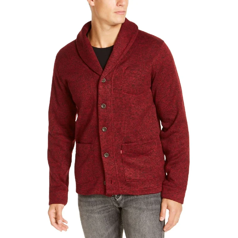 Levi's Men's Rand Shawl-Collar Cardigan Red Size Medium