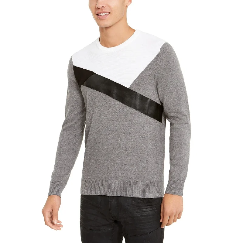 INC International Concepts Men's Colorblocked Sweater Gray Size XX-Large