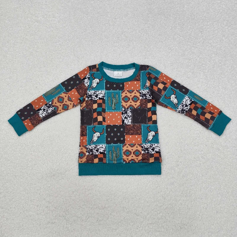 BT1060 Boys boutique long sleeve top cattle cactus Christmas clothes 202412RTS