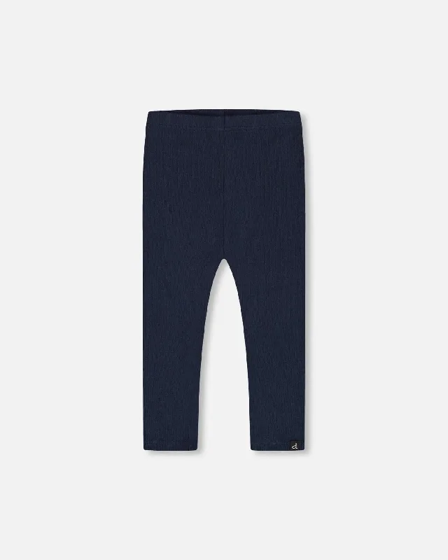 Rib Leggings Navy