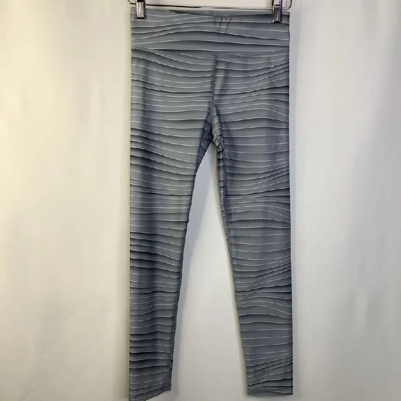 Size 10-12: Xersion Grey/White Striped Quick-Dry Athletic Leggings