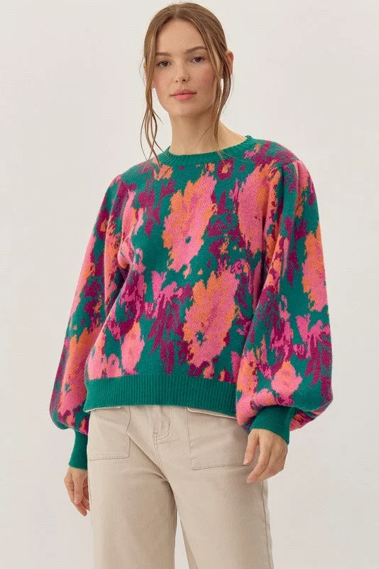 Color My World Abstract Print Sweater