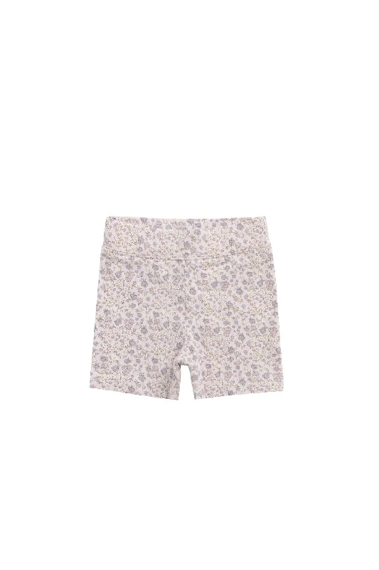 Organic Cotton Everyday Bike Short - Amber Floral Lilac Ash