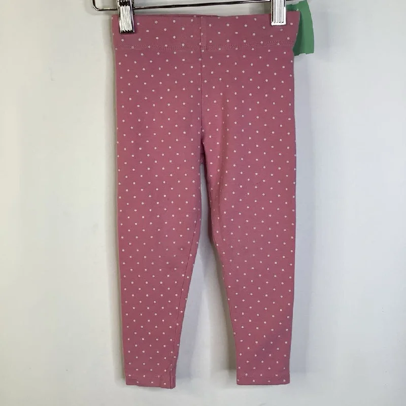 Size 2-3: Mini Boden Light Pink/White Polka Dots Leggings