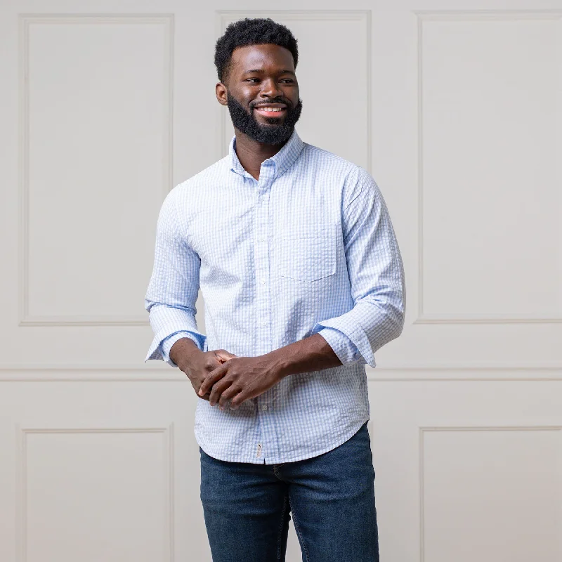 Organic Seersucker Button Down Shirt