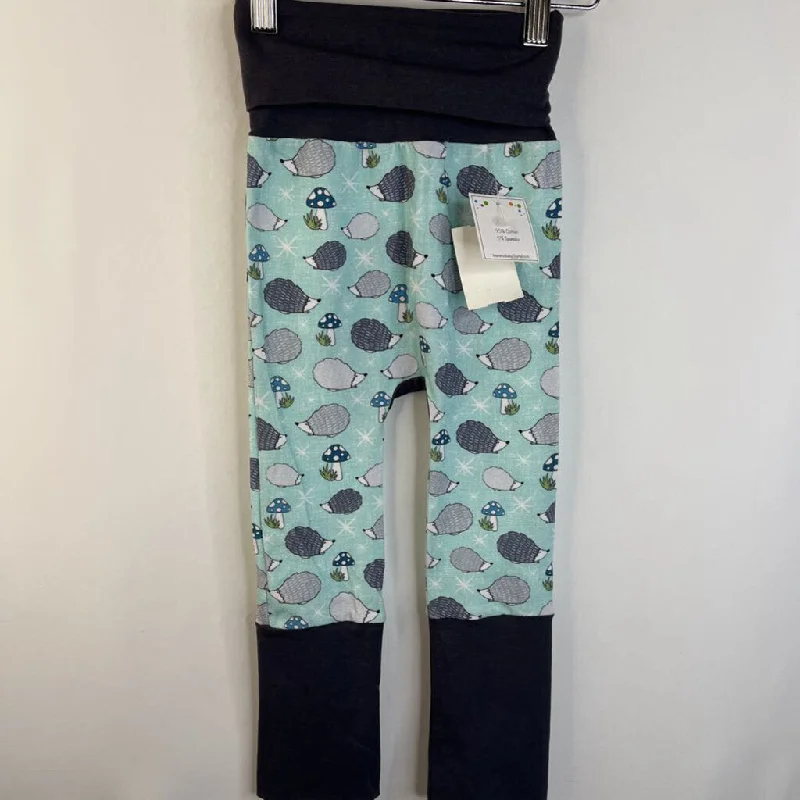 Size 6m-3: Beaneroobaby Blue Hedgehog Print Leggings -NEW