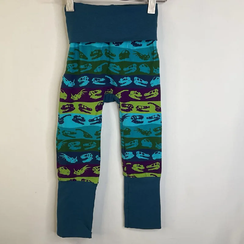 Size 6m-3: Beaneroobaby Colorful Striped Dinosaur Skulls Leggings -NEW