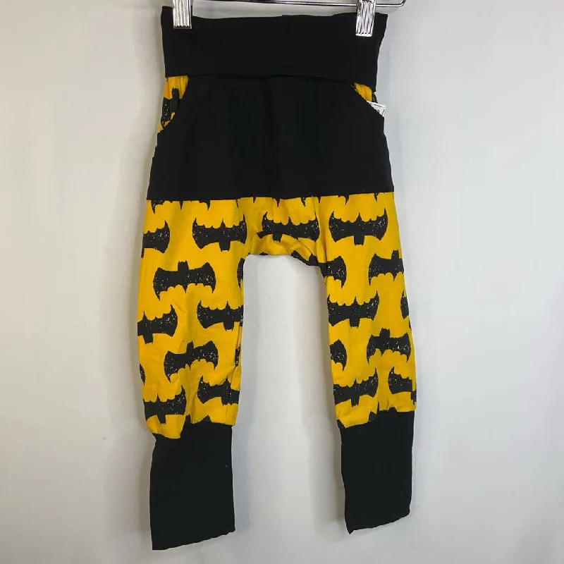 Size 12m-3: Beaneroobaby Black/Yellow Batman Symbol Leggings -NEW