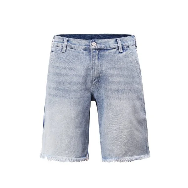 Personalized Wear High Street Washed Overalls Daddy Pants Retro Cat Beard Denim Shorts