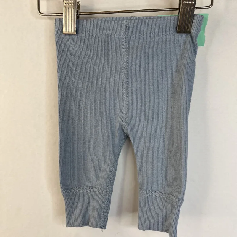 Size 0-3m (50): Hanna Andersson Blue Ribbed Leggings