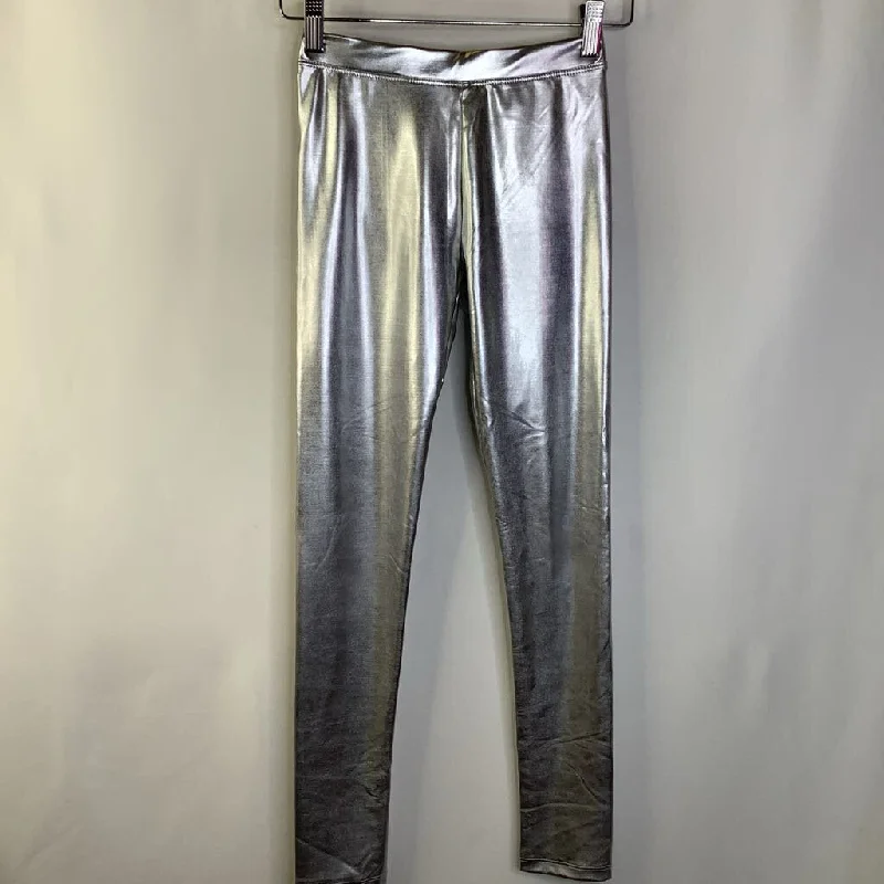 Size 12: Crewcuts Shiny Silver Leggings