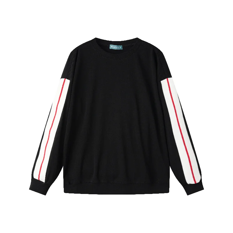 SWEATSHIRT WITH CONTRAST SLEEVES-BLACK