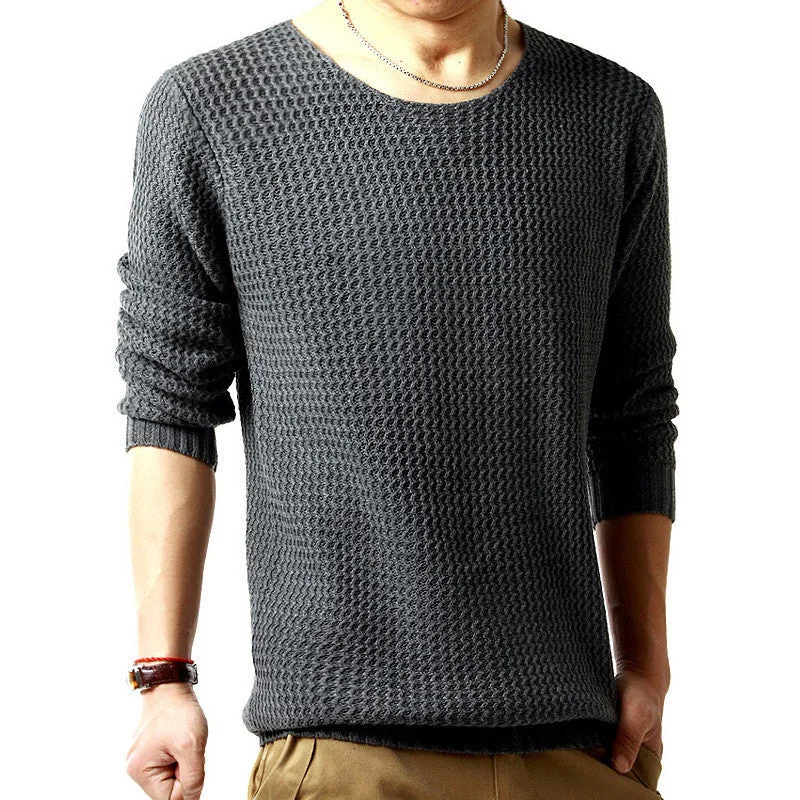 pullover sweater male o-neck sweater spring long sleeved turtleneck sweater knitted men 3 colors SIZE:M-XXL