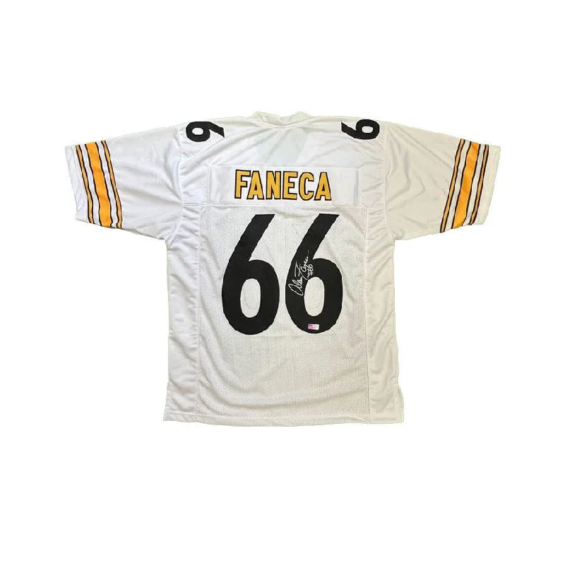 Alan Faneca Signed Custom White Away Football Jersey