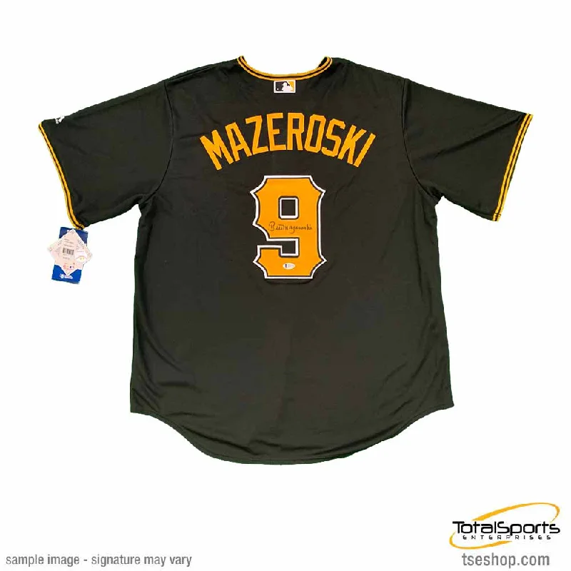 Bill Mazeroski Signed Authentic Pittsburgh Pirates Black Jersey